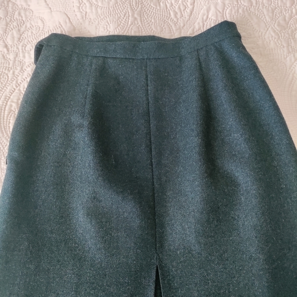 𝅺vintage Burberry gray 100% wool midi skirt size S - Picture 5 of 9